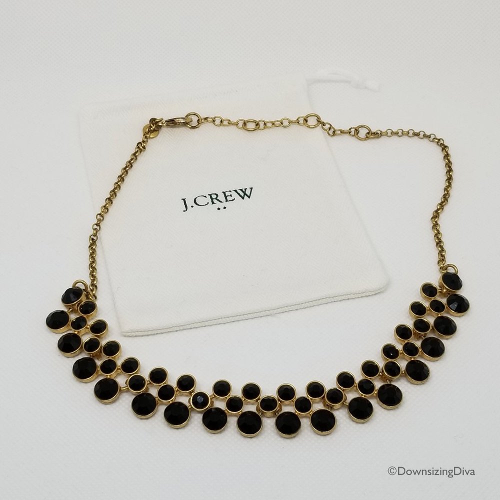 J. Crew Factory Crystal Bubbles Necklace - Black